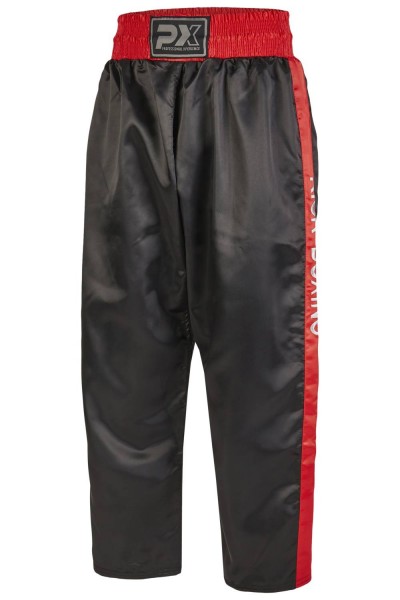 PX kick boxing trousers satin, black-r