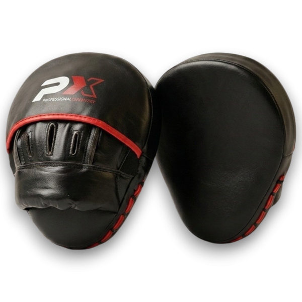 PX Handpratzen / Paar gekrümmt Leder schwarz-rot