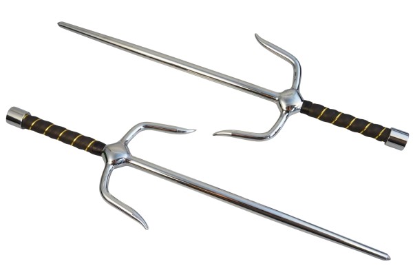 Paar Sai-Gabeln verchromt ca 48.5 cm