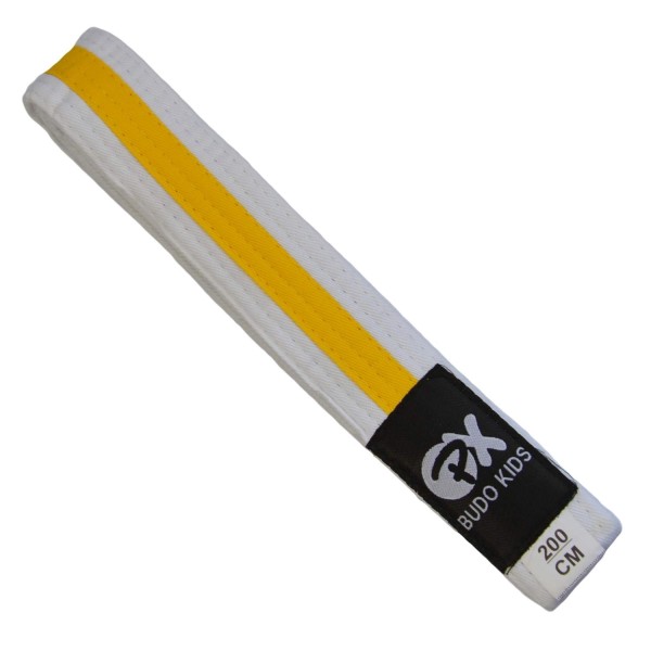 PX Budo Kids Softbelt, white-yellow