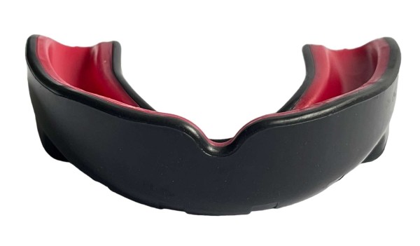 2-stufiger Zahnschutz Senior mit Box schwarz-rot