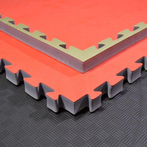 Kampfsportmatten Wendematte rot/ grün 100x100x4cm