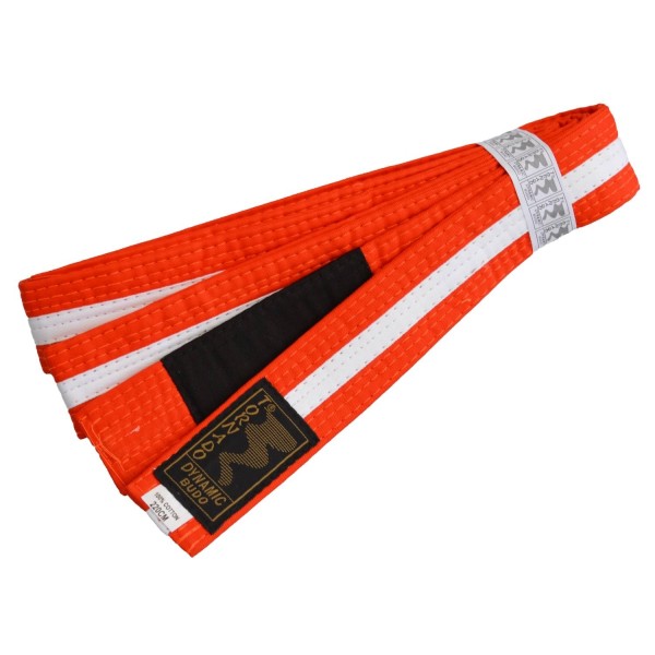Kinder BJJ Gürtel orange-white m. Bar 220 cm