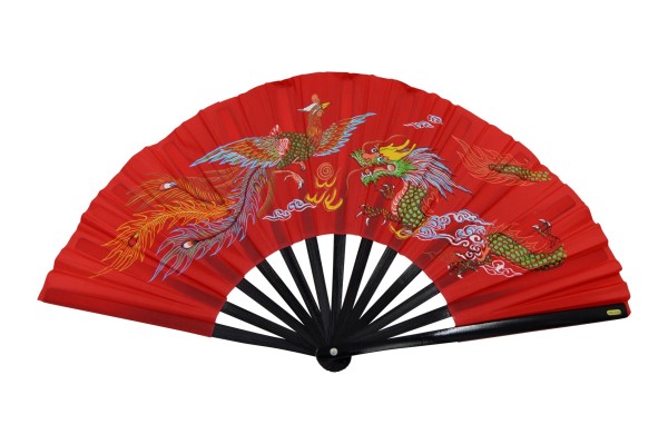 Kung Fu - Tai Chi Fächer Bambus rot