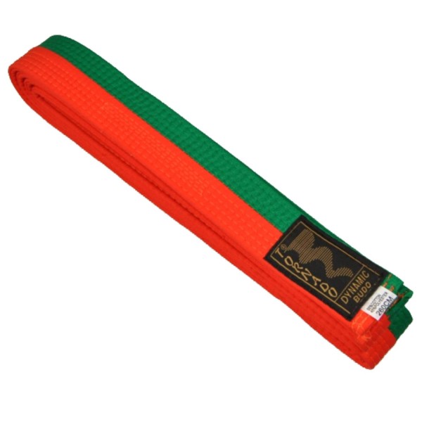 Poom belt, half orange, half green