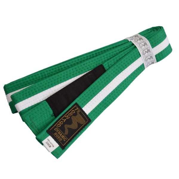 Children BJJ belt green-white w. bar