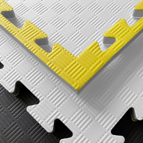 Kampfsportmatten weiß/ gelb 100x100x2cm