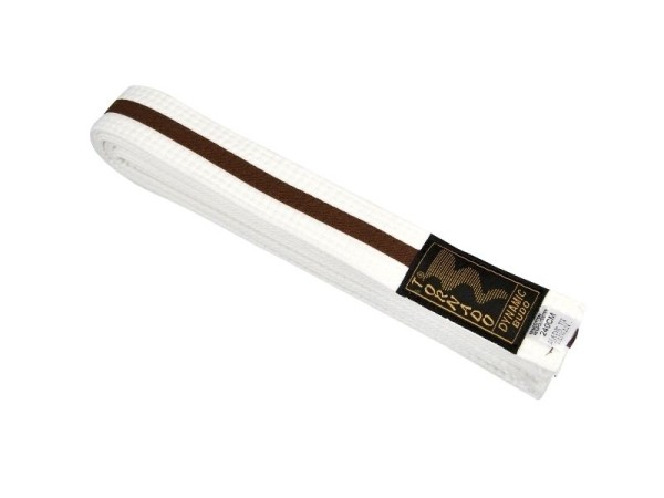 Budogürtel weiß-braun 200 cm