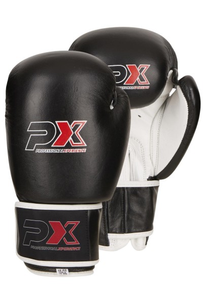 PX Boxhandschuhe schwarz-weiß Leder