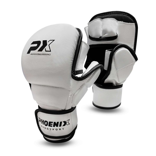 PX MMA Handschutz Leder weiß