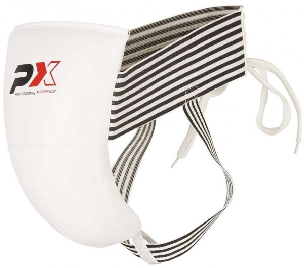 PX Male groinguard, white PU
